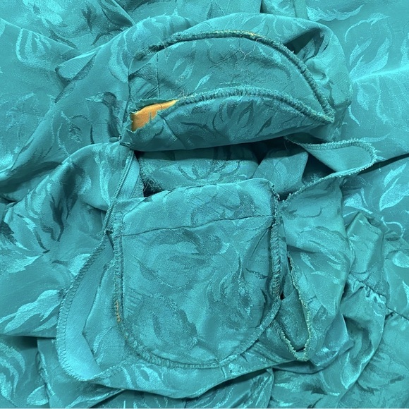 Vintage The French Fact Turquoise Floral Jacquard Skirt Set M - Picture 10 of 15